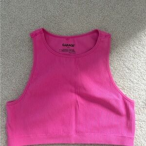 Garage Pink Ribbed Crop Top